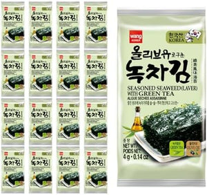 Wang Roasted Laver Seaweed 8+8 Green Tea & Olive Oil Flavor 64g