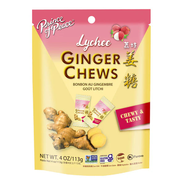 POP Ginger Chews Lychee 4oz