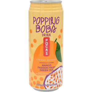 Pocas Mango Passion Fruit Green Tea Popping Boba Drink 490ml