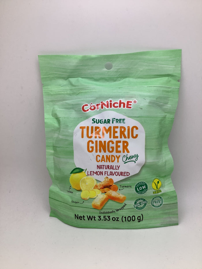 Cornche Sugar Free Turmeric Ginger Candy Lemon Flavor 3.53oz