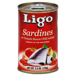 Ligo Sardines in Tomato Sauce w/Chili 5.5 oz